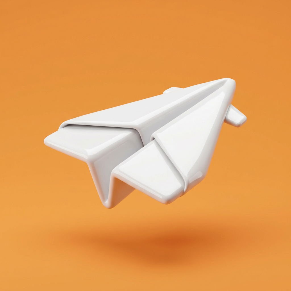 Generated 3D picture of a folded paper plane